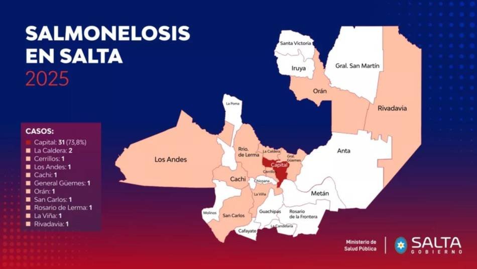 Los casos de salmonelosis cayeron con fuerza en Salta y marcan un segundo año de descenso sostenido
