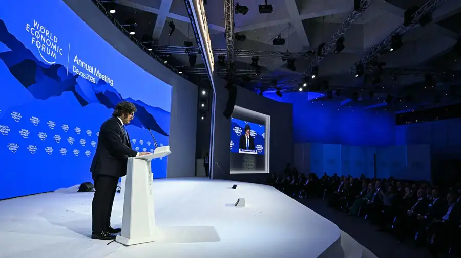 El presidente Javier Milei en Davos 21012026